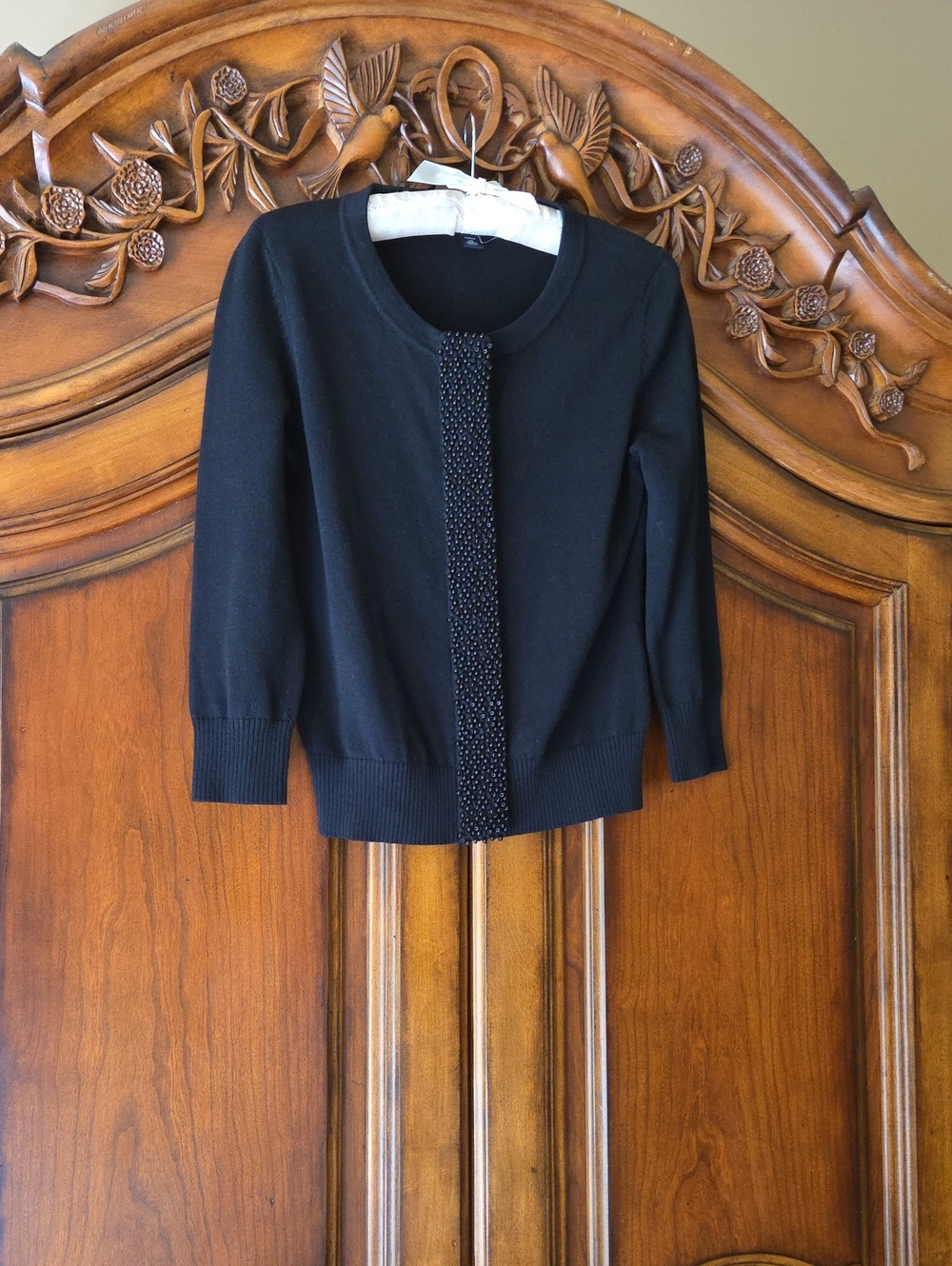 Banana Republic Black Beaded Trim Cardigan